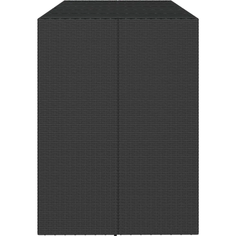 vidaXL Bartafel met glazen blad 185x80x110 cm poly rattan zwart, foto 4