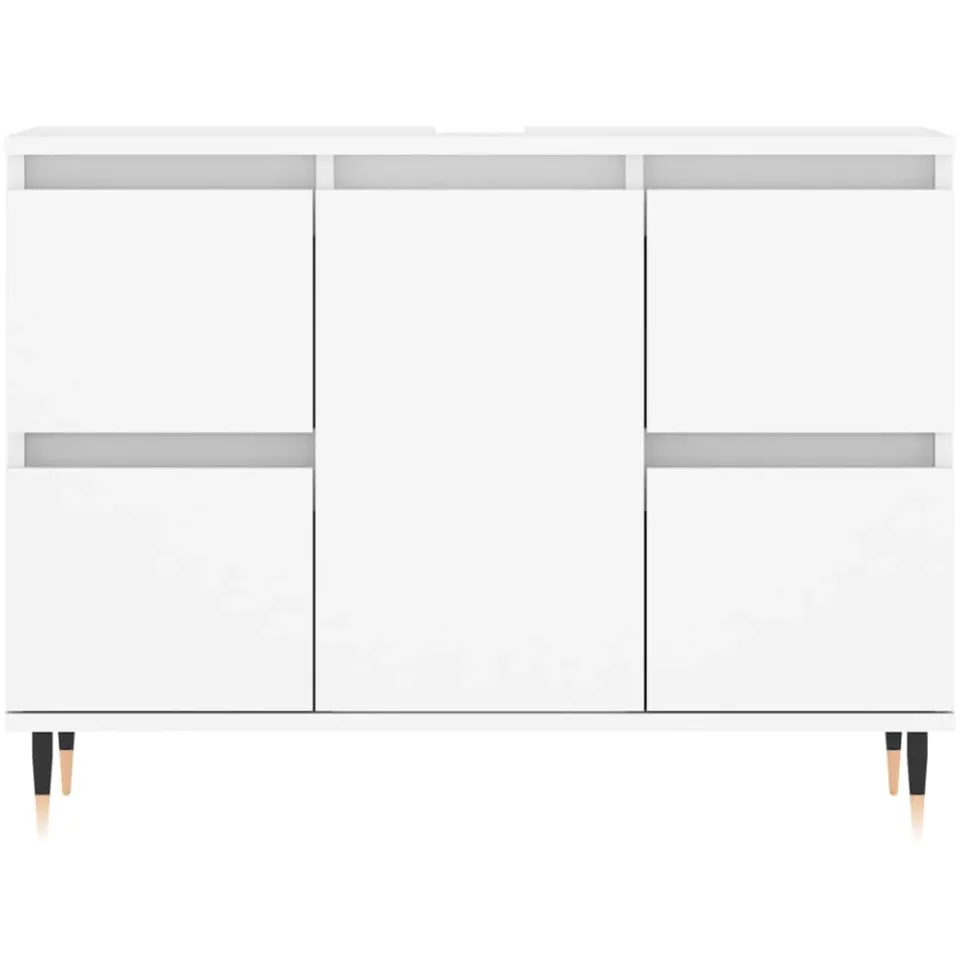 vidaXL Badkamerkast 80x33x60 cm bewerkt hout wit, foto 4