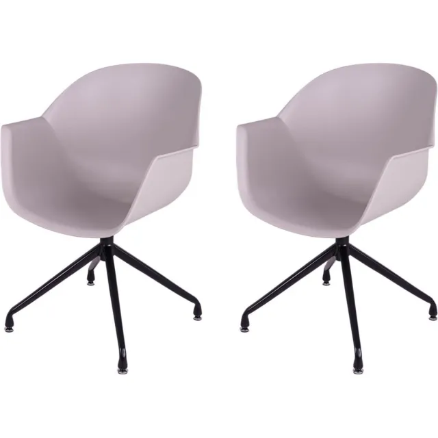 MaximaVida eetkamerstoel Cuyp XXL taupe draaiframe stoelpoten- 2 stuks Bruin