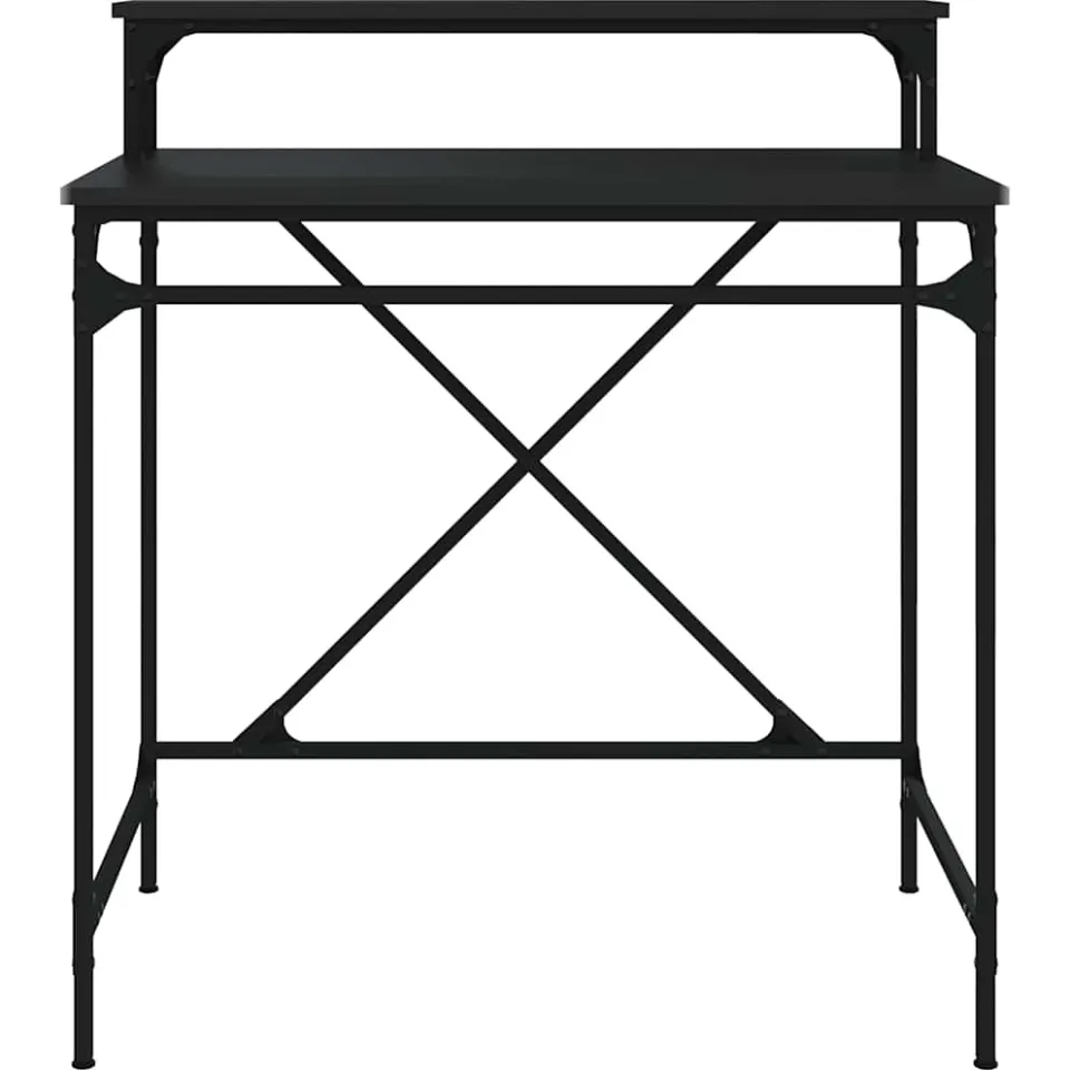 vidaXL Bureau 80x50x90 cm bewerkt hout en ijzer zwart, foto 4