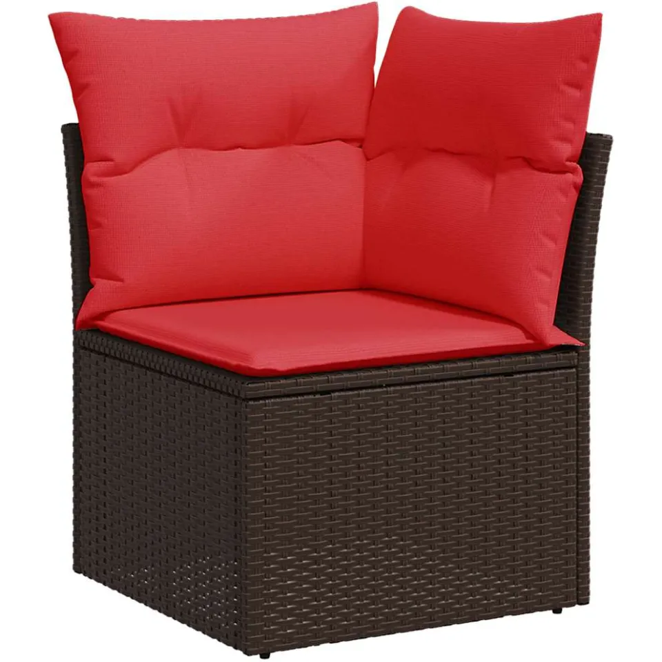 vidaXL 8-delige Loungeset met kussens poly rattan acacia bruin, foto 4