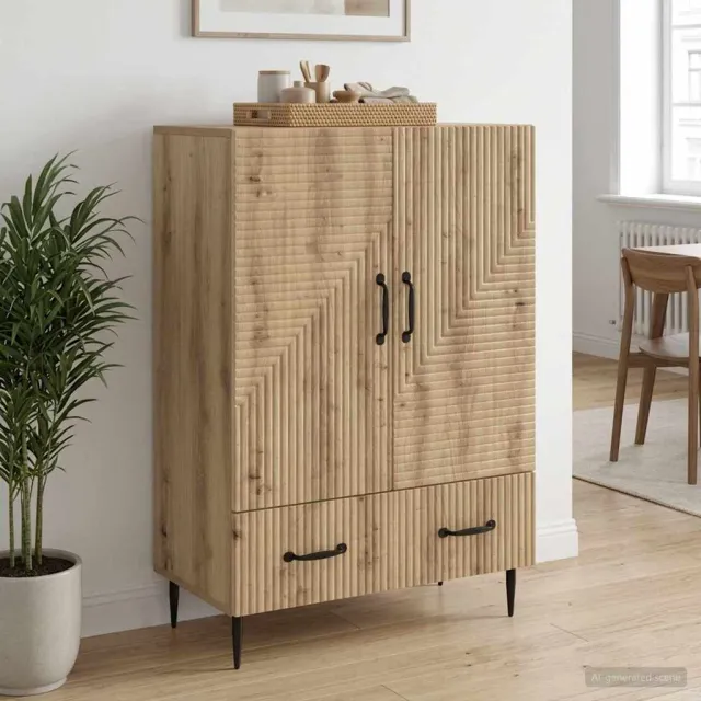 vidaXL Dressoir Artisanaal eiken 66 x 34,5 x 95 cm Bewerkt hout, foto 2