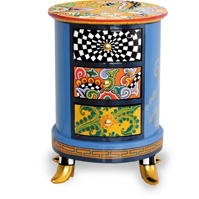 Tom's Drag Toms Drag Ladekast rond, bovenzijde oranje multi