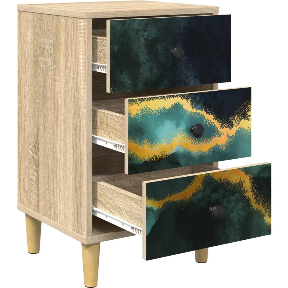 vidaXL Nachtkastje WIJHE Sonoma Eiken 36 x 33 x 60 cm Bewerkt hout, foto 4
