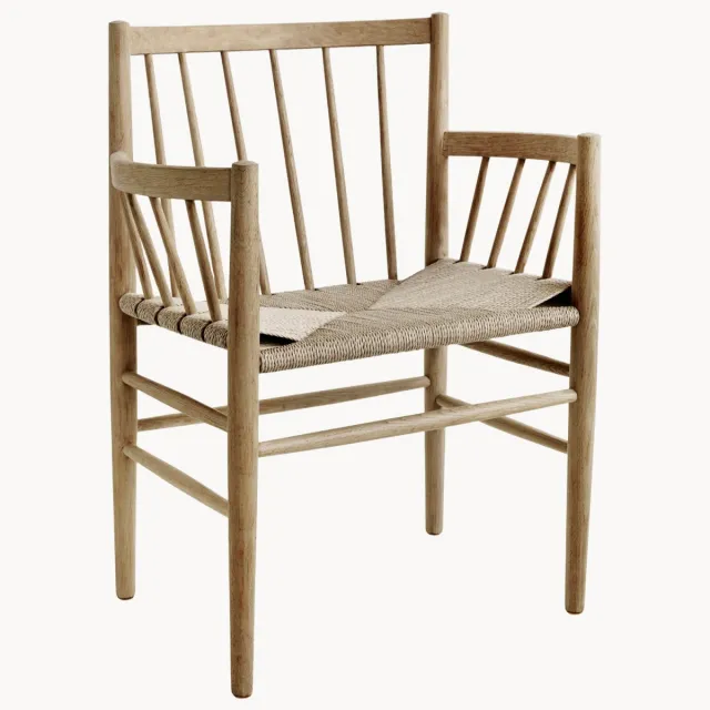 FDB Møbler Eikenhouten armleunstoel Beige