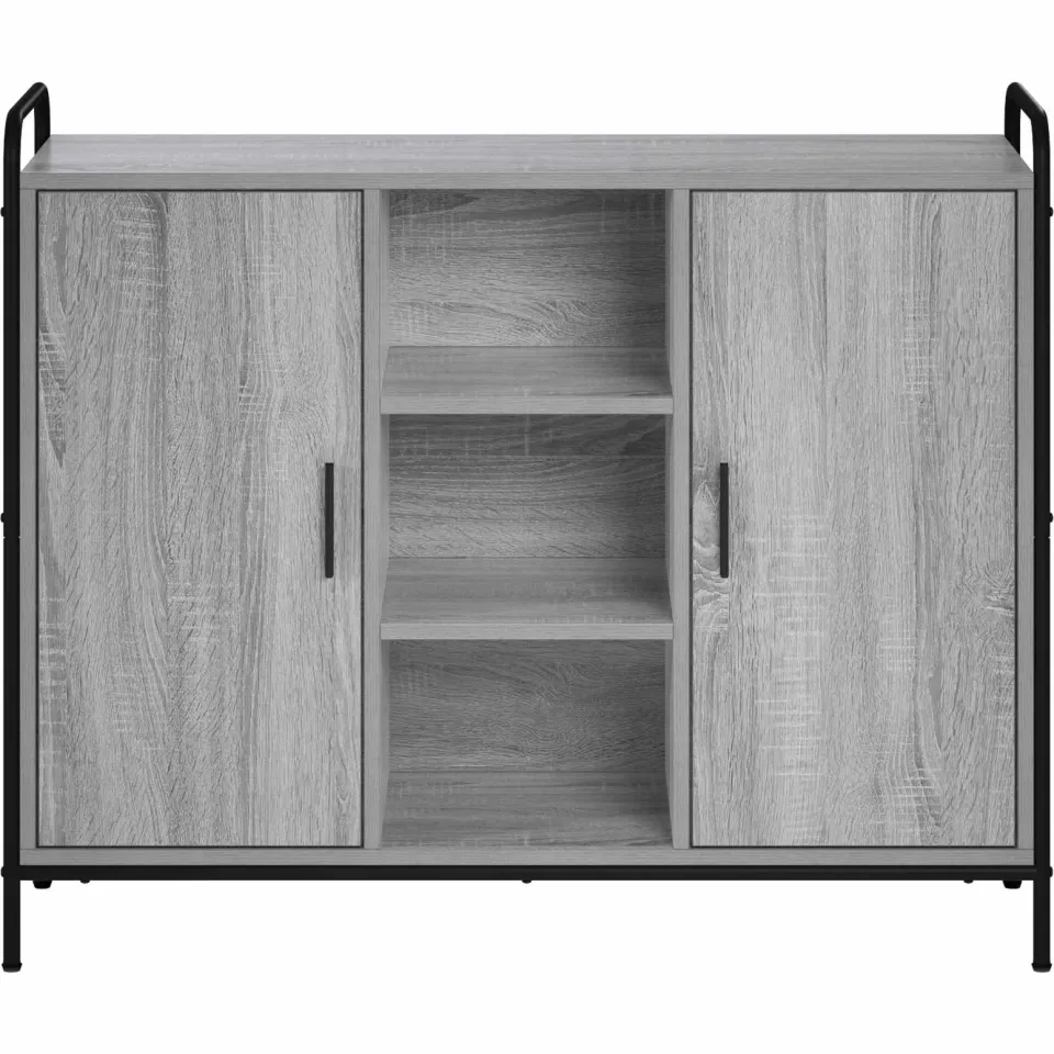 vidaXL Dressoir Grijs Sonoma 97 x 33 x 81 cm Bewerkt hout, foto 4