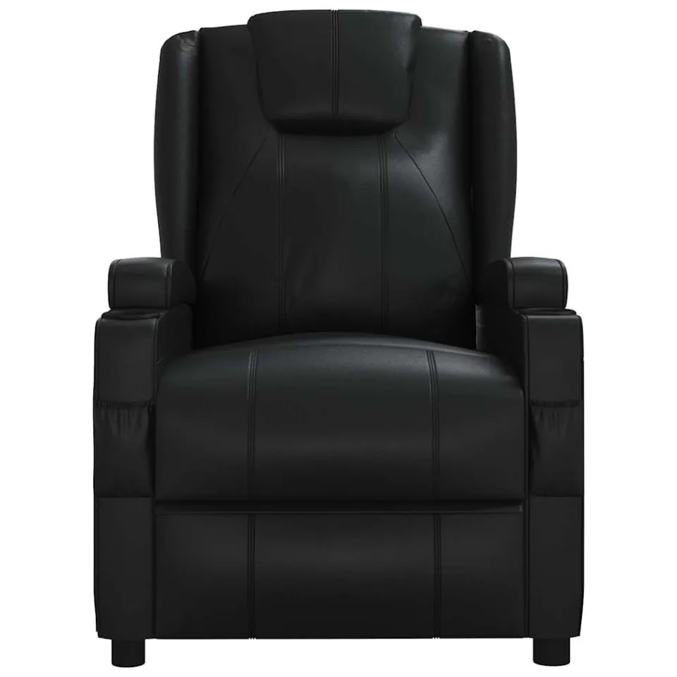 vidaXL Massagestoel elektrisch kunstleer zwart