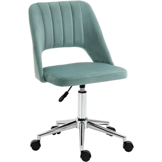 MODFU Bureaustoel - In hoogte verstelbaar en draaibaar - Ergonomisch design - Thuiskantoor - Polyester - Groen - 49×60×79-91 cm