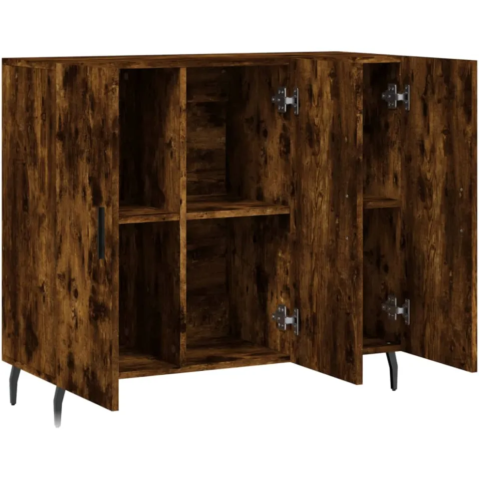 vidaXL Dressoir 90x34x80 cm bewerkt hout gerookt eikenkleurig