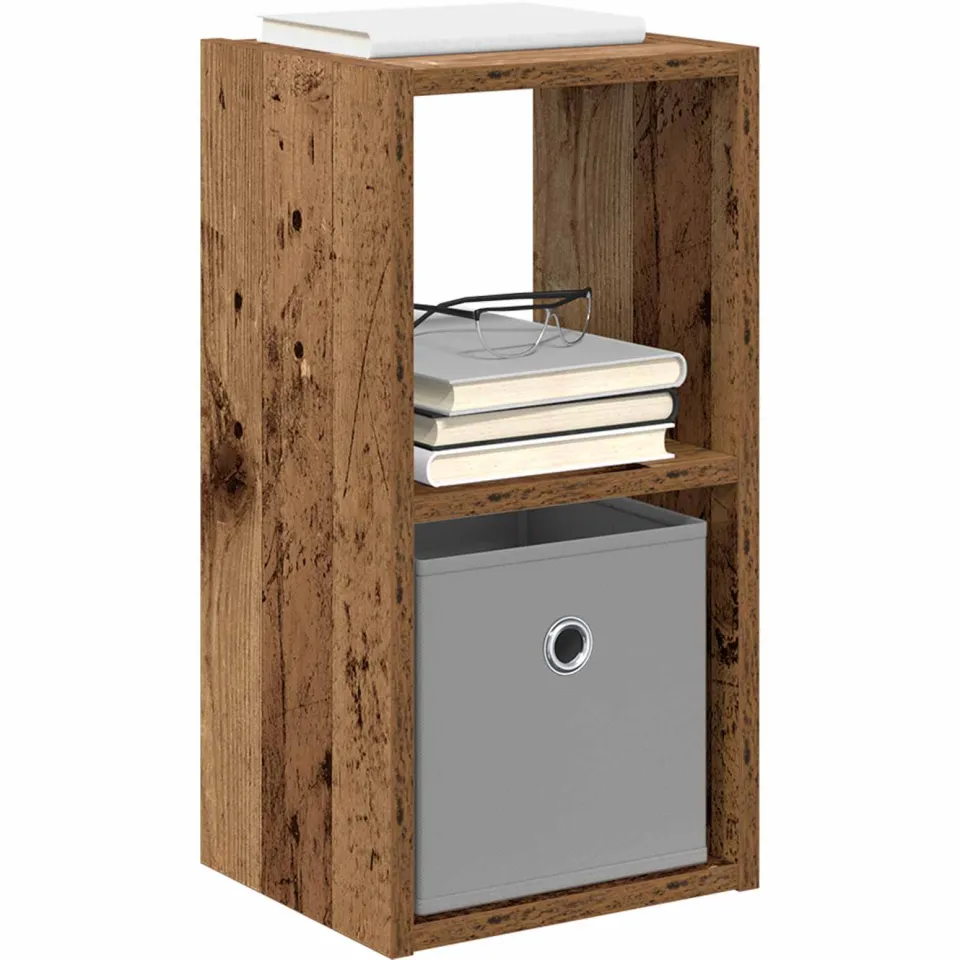 vidaXL Nachtkastje Oudhout 25,5 x 22 x 49,5 cm Bewerkt hout Bruin
