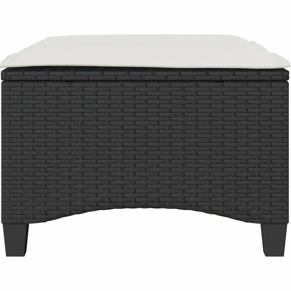 vidaXL Tuinkrukken met kussens 2 st 55x55x36 cm poly rattan zwart, foto 4