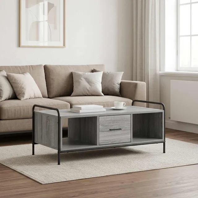 vidaXL Salontafel Grijs Sonoma 99,5 x 49 x 41 cm Bewerkt hout