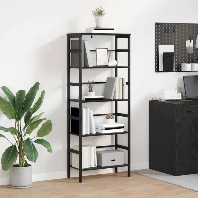 vidaXL Boekenkast 4-laags 60 x 29,5 x 149 cm Bewerkt hout Zwart Eiken, foto 2