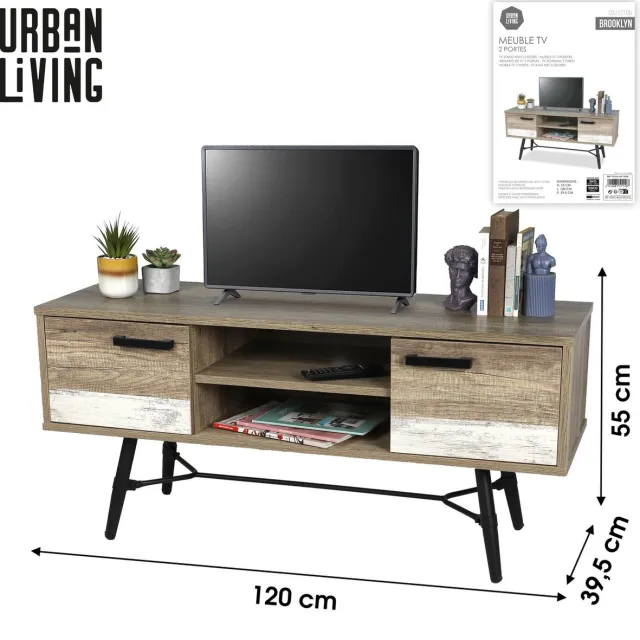 Urban Living "BROOKLYN" TV-meubel 120x39,5xH55 cm light brown