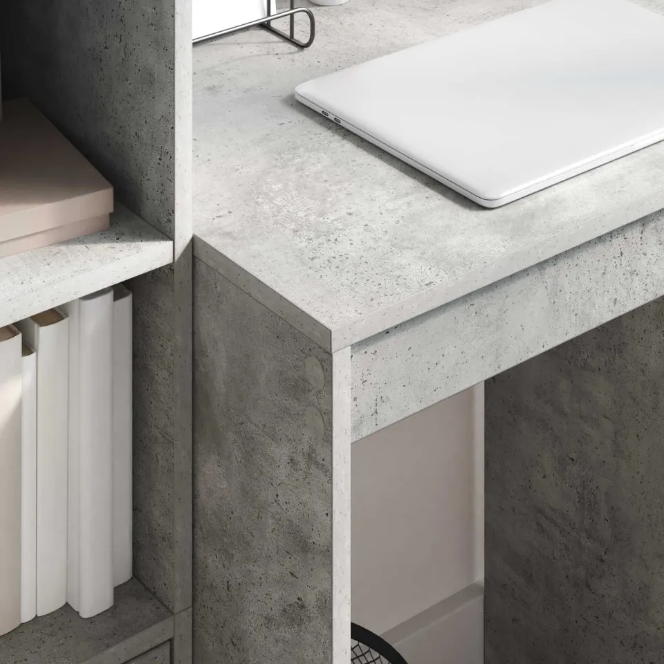 vidaXL Bureau Beton Grijs 105,5 x 50 x 127 cm 2 st, foto 3