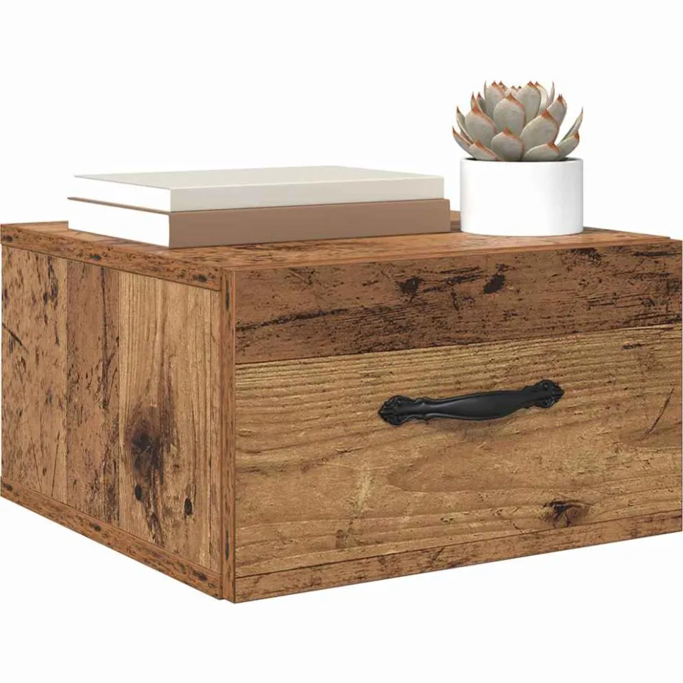 vidaXL Nachtkastje 2 st Oud hout 35 x 35 x 20 cm Bewerkt hout Bruin