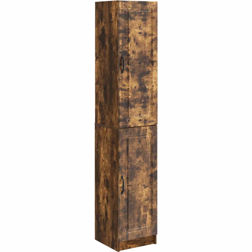 vidaXL Kastenset 2 st Gerookt eiken 33 x 34,5 x 87 cm Bewerkt hout, foto 3