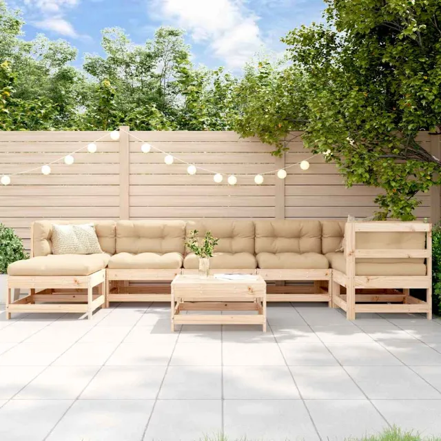 vidaXL 8-delige Loungeset massief grenenhout bruin, foto 2