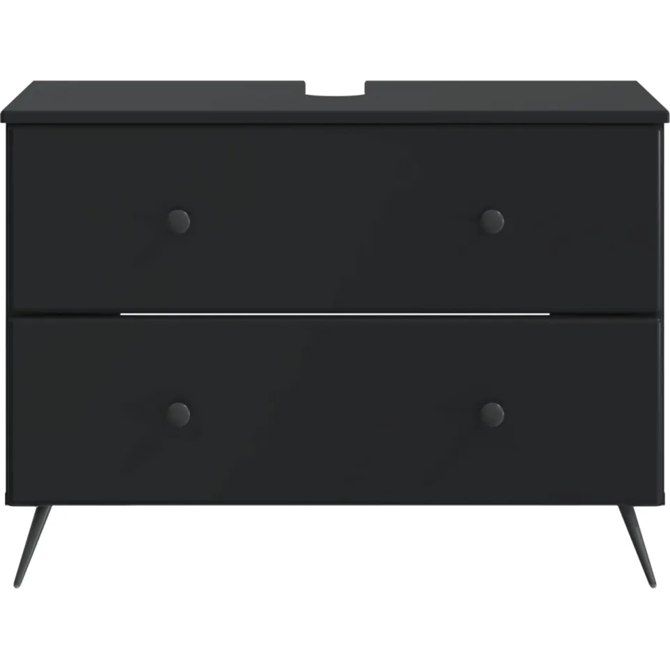 vidaXL Badkamer wastafelkast BREDA Zwart 82 x 41 x 59 cm Bewerkt hout, foto 4