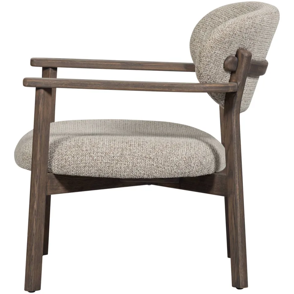 WOOOD Udar Fauteuil Met Houten Frame - Polyester - Naturel, foto 2