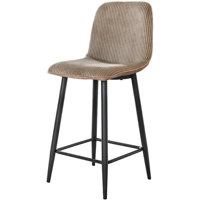 AnLi Style Barstoel Rib - Rock zand - set van 2 Beige