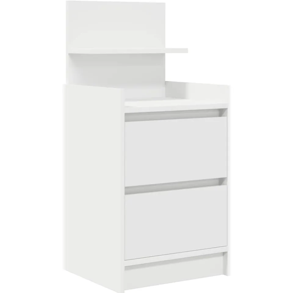 vidaXL Nachtkastjes met 2 lades 2 st 38x34x80 cm wit, foto 4