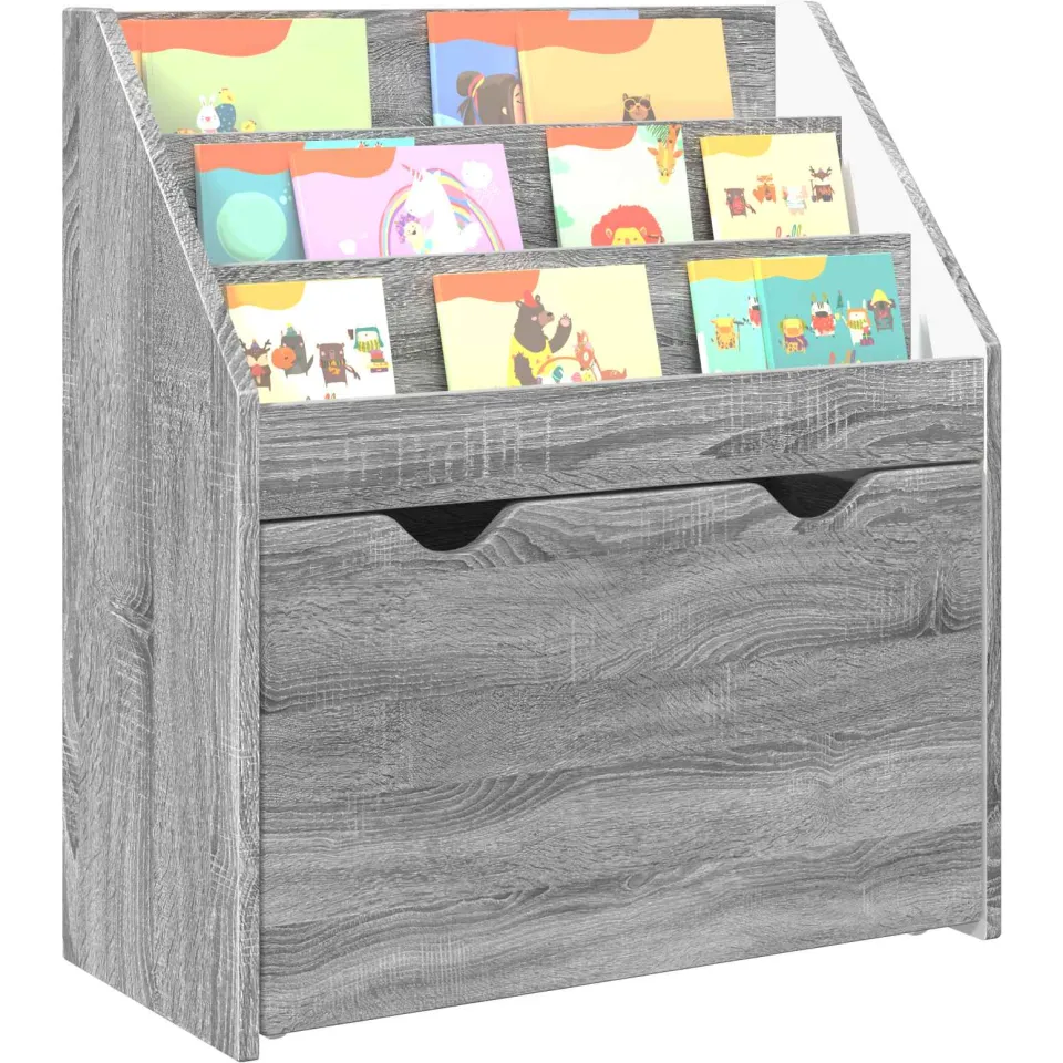 vidaXL Kinderen Boekenkast Grijs Sonoma 60 x 29,5 x 69 cm Bewerkt hout