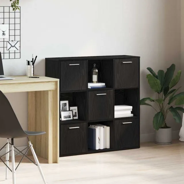 vidaXL Boekenkast 90x28x90 cm bewerkt hout zwart eikenkleur, foto 2