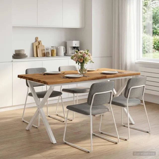 vidaXL Live Edge Eettafel 160 x 90 x 75 cm Massief Acaciahout Naturel Bruin
