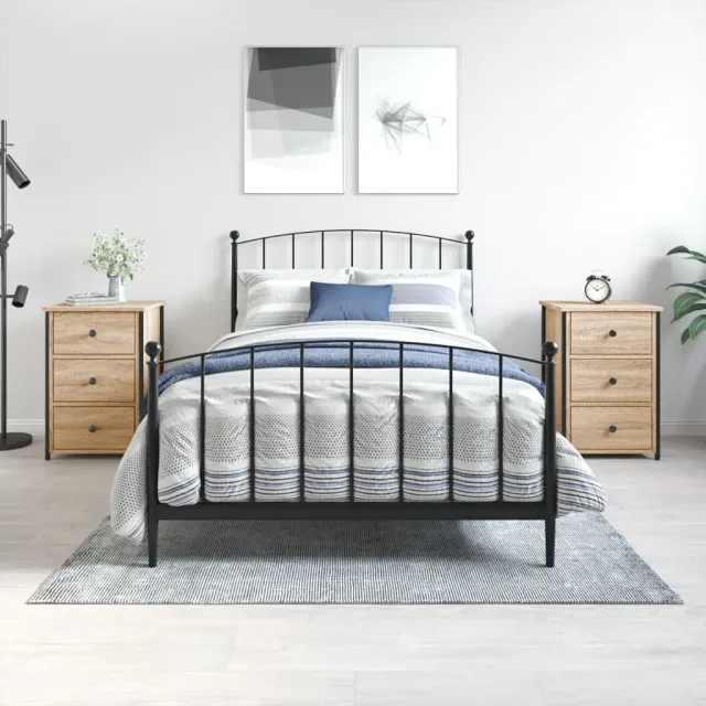 vidaXL Nachtkastjes 2 st 40x36x60 cm bewerkt hout sonoma eikenkleurig, foto 2