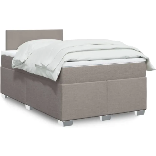 vidaXL Boxspring met matras stof taupe 120x190 cm