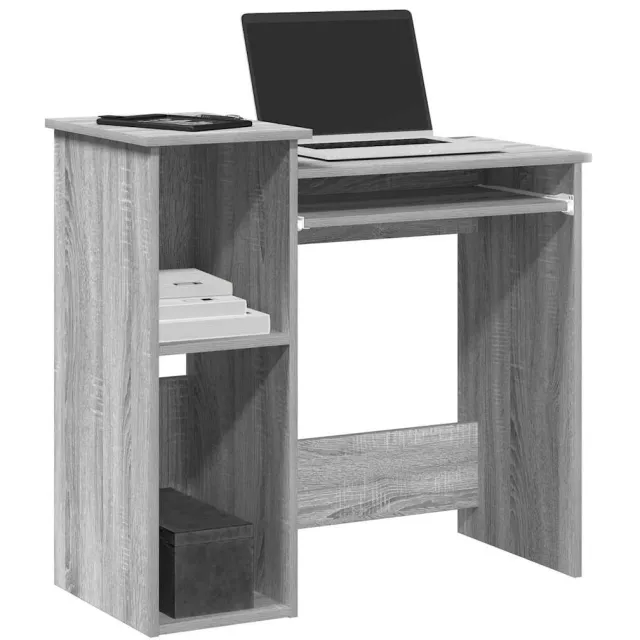 vidaXL Bureau met schappen 84x40x78 cm bewerkt hout grijs sonoma
