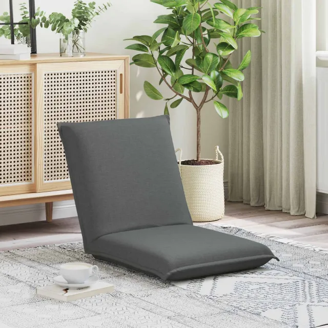 vidaXL Verstelbare vlo stoelen Donkergrijs Stof, foto 2