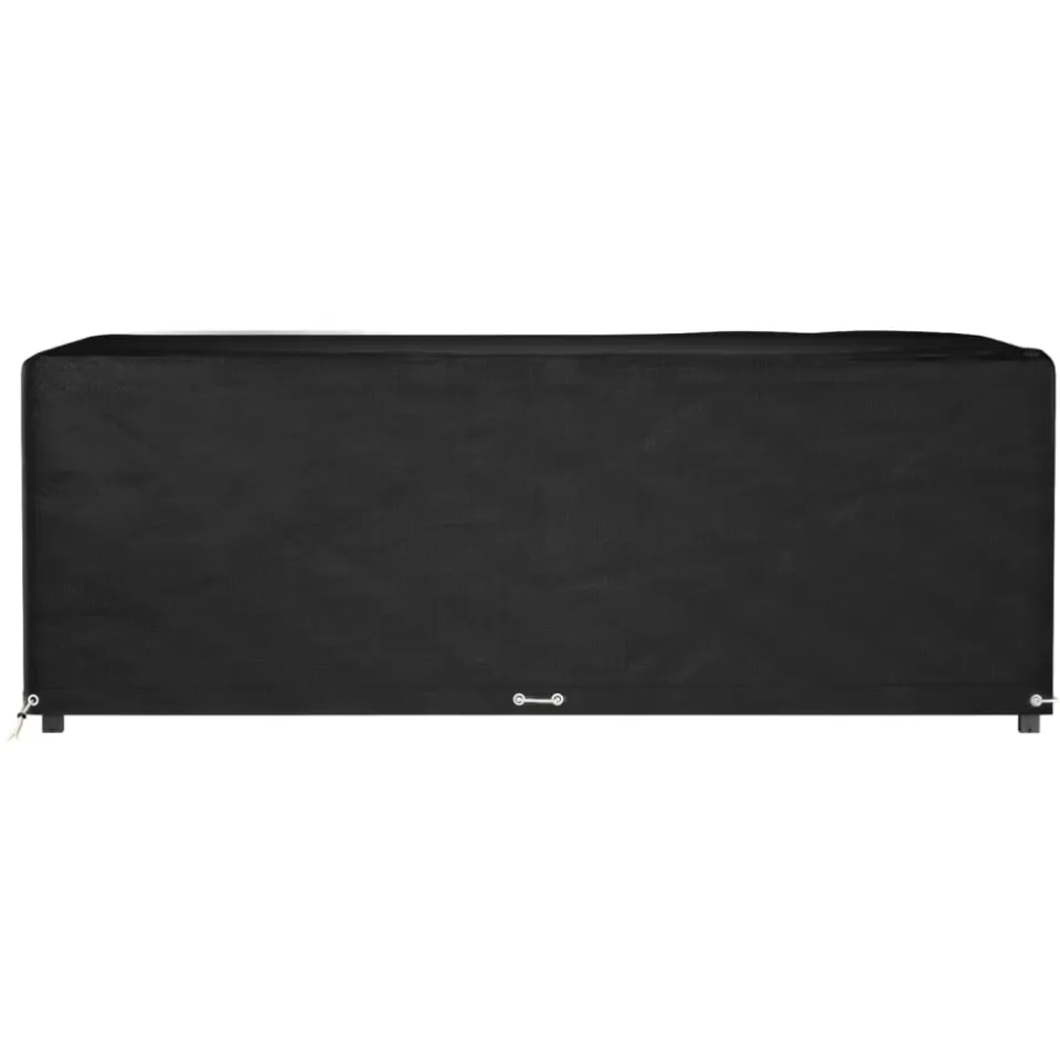 vidaXL Tuinmeubelhoes met 12 oogjes rechthoekig 213x132x75 cm Zwart