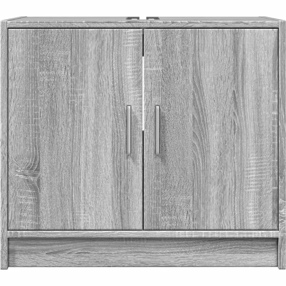 vidaXL Wastafelkast 63x29x55 cm bewerkt hout grijs sonoma eikenkleurig, foto 4