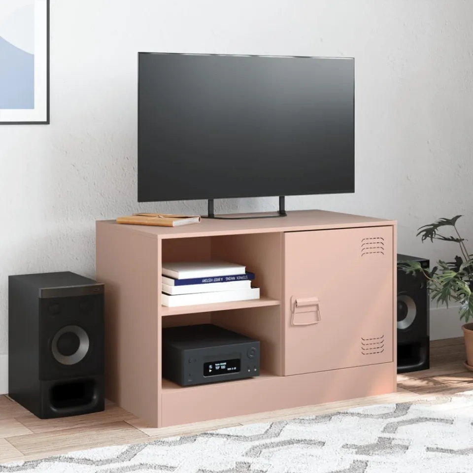 vidaXL Tv-meubel 67x39x44 cm staal roze, foto 3