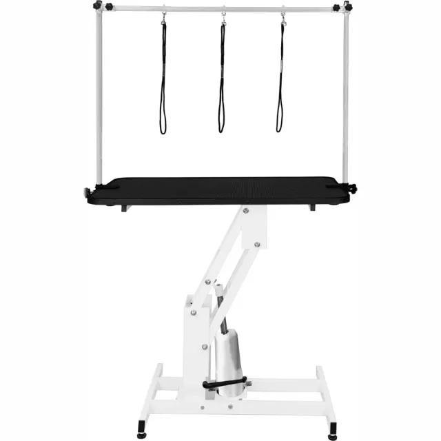 MonsterShop Trimtafel - hondenverzorging - hydraulisch - wit met zwart tafelblad