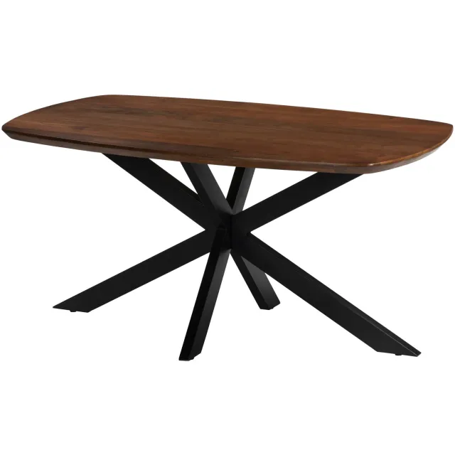 Lizzely Garden & Living Eettafel deens ovaal mangohout 160cm Jordan bruin ovale tafel duurzaam mango eetkamertafel