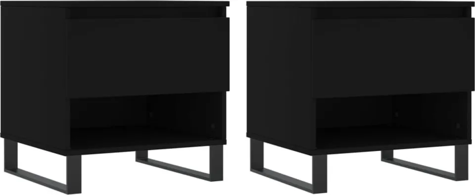 vidaXL Salontafels 2 st 50x46x50 cm bewerkt hout zwart, foto 3