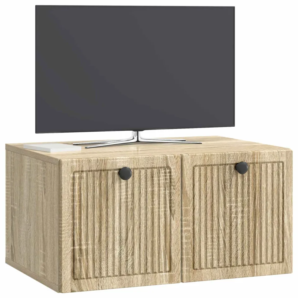vidaXL Wandbeugel TV-kast Sonoma Eiken 59,5 x 41 x 30 cm Bewerkt hout Bruin