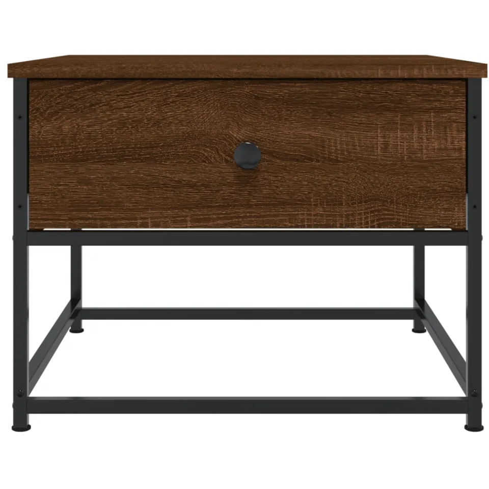 vidaXL Salontafel 51x51x40 cm bewerkt hout bruin eikenkleur, foto 4