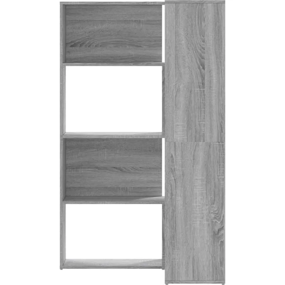 vidaXL Boekenkast 4-laags hoek 85x85x140 cm bewerkt hout grijs sonoma, foto 4