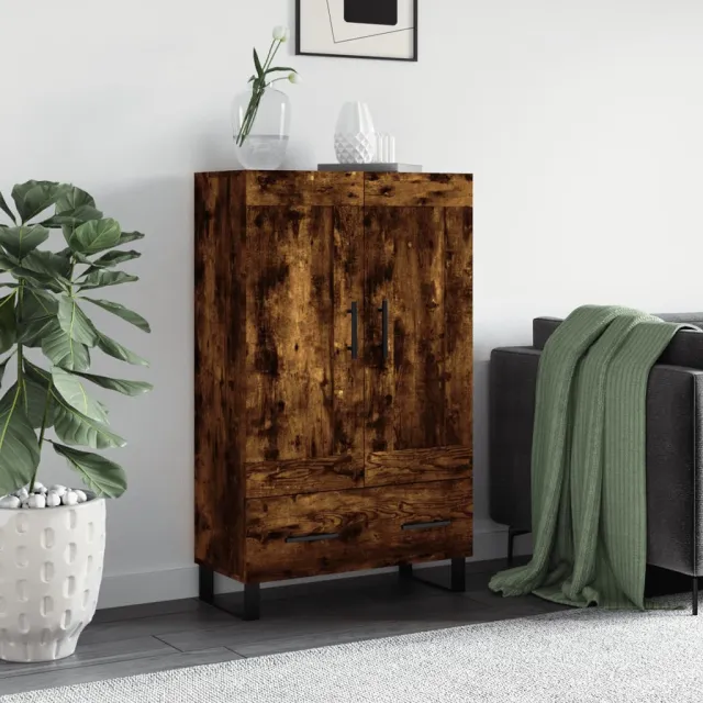 vidaXL Hoge kast 69,5x31x115 cm bewerkt hout gerookt eikenkleurig, foto 2