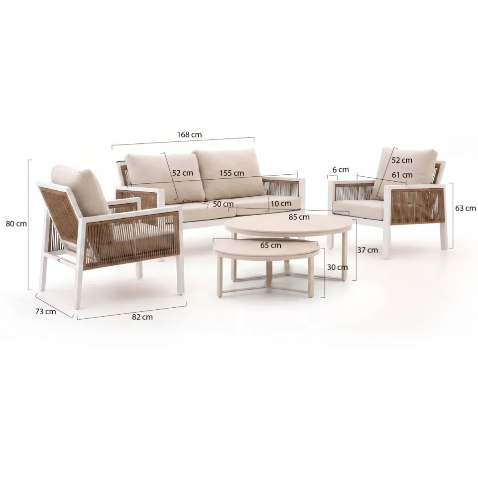 Manifesto Furniture Manifesto Alzano stoel-bank 5-delig wit, foto 2