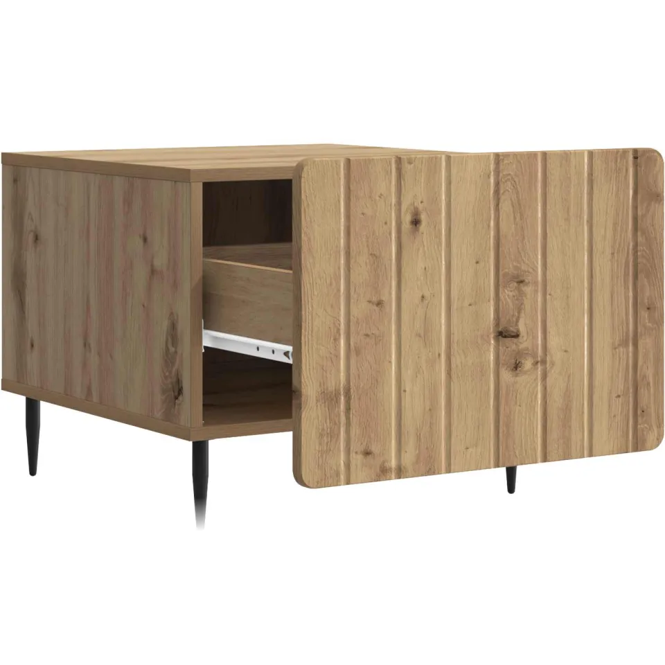 vidaXL Salontafel Artisanaal eiken 49 x 50 x 42 cm Bewerkt hout, foto 4