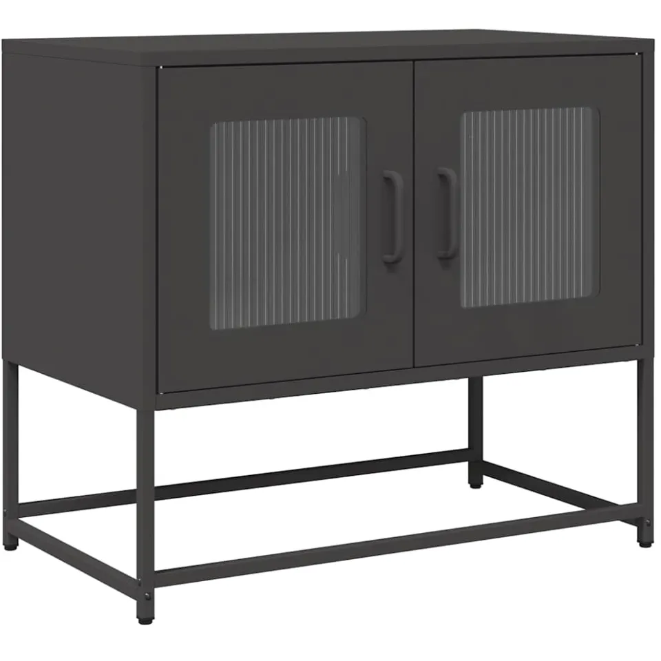 vidaXL Tv-meubel 68x39x60,5 cm koudgewalst staal zwart, foto 3