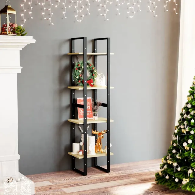 vidaXL Boekenkast met 4 schappen 40x30x140 cm massief grenenhout bruin, foto 2