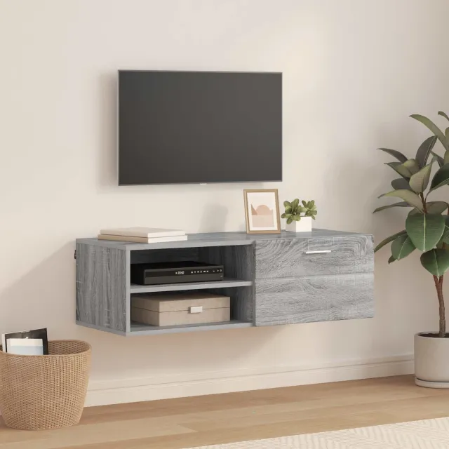 vidaXL Tv-meubel FLORIN 100,5 x 39 x 30 cm Grijs Sonoma Bewerkt hout
