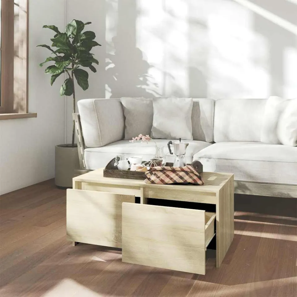 vidaXL Salontafel 90x50x41,5 cm bewerkt hout sonoma eikenkleurig, foto 3