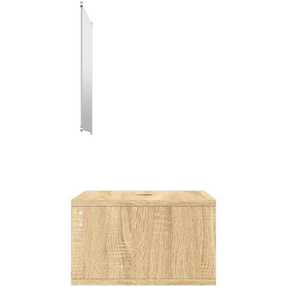 vidaXL 2-delige Badkamermeubelset bewerkt hout eikenkleurig, foto 4